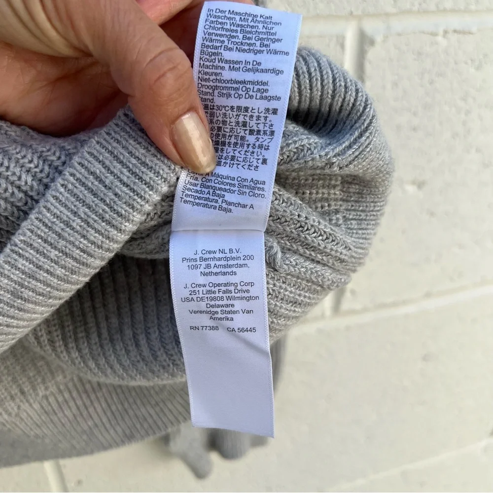 J. Crew Gray and Gold Crew Neck Sweater